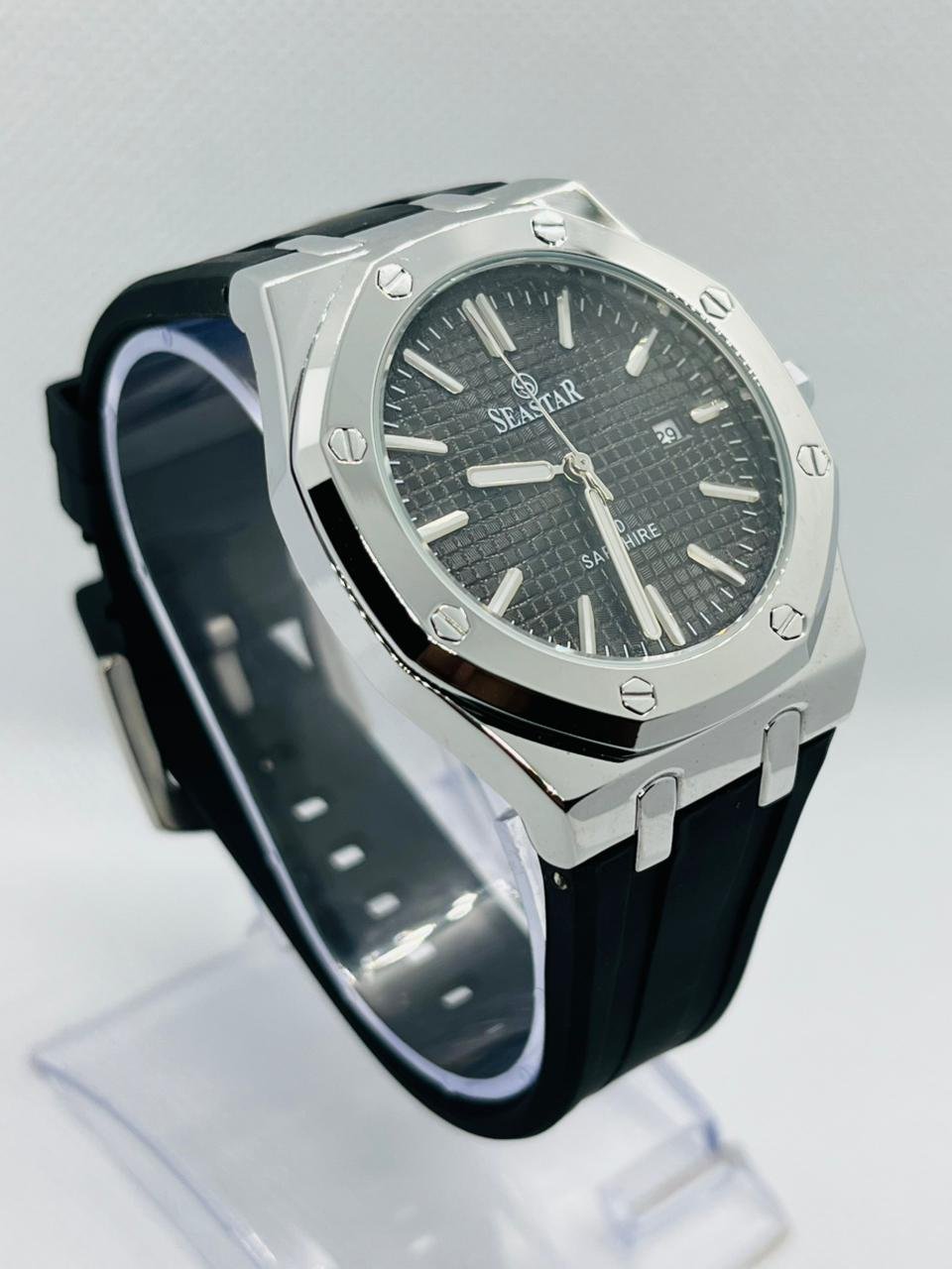 SEASTAR AMD SAPPHIRE MEN'S BLACK SILICONE WATCH - Image 2