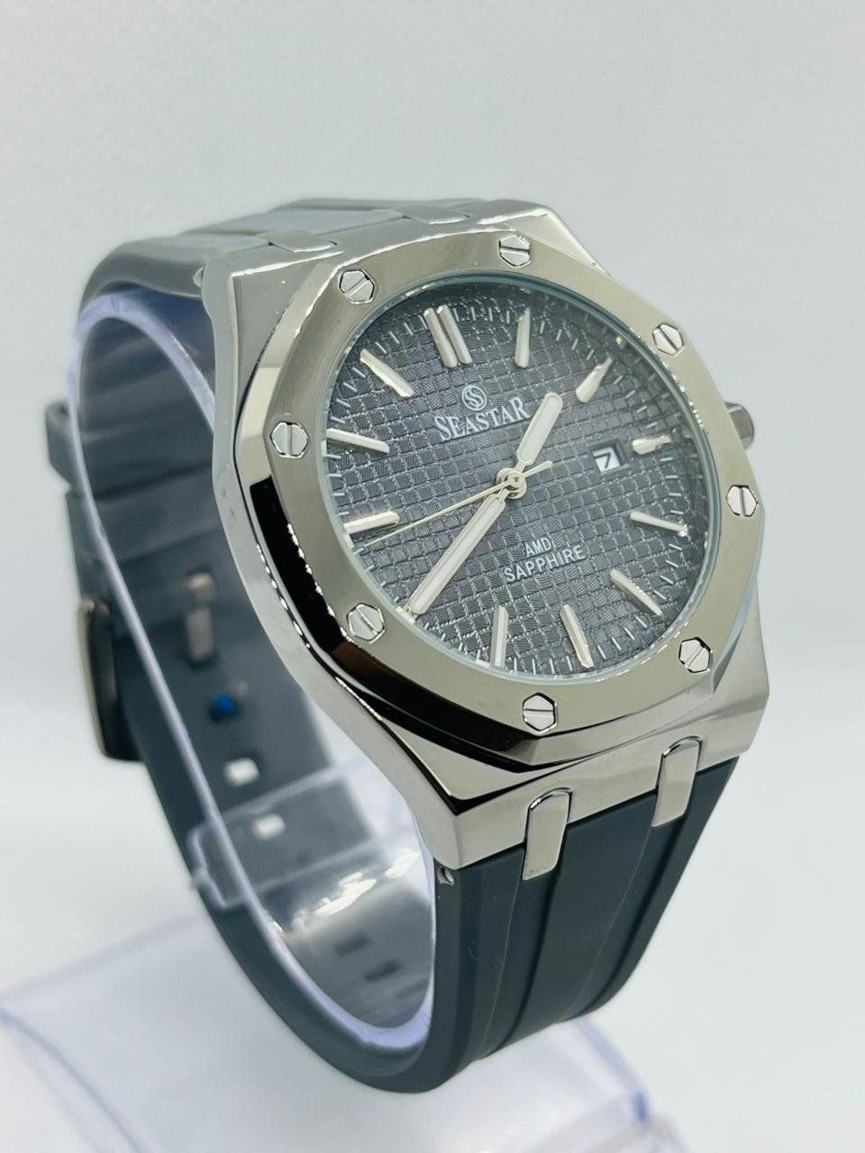 SEASTAR AMD SAPPHIRE MEN's GREY SILICONE WATCH - Image 2