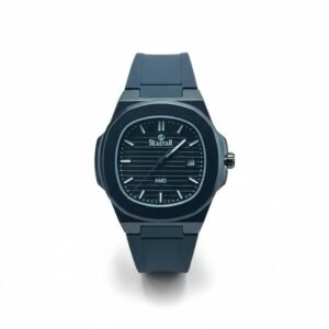 SEASTAR SS-2443M MEN's BLACK SILICONE STRAP WATCH